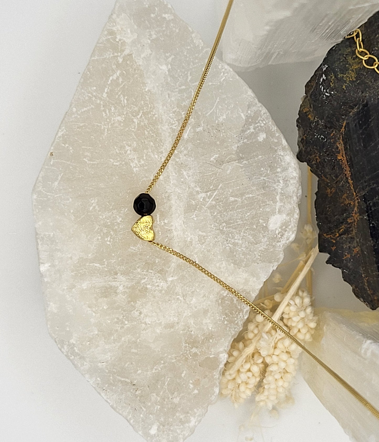 Golden Heart - Tourmaline Charm Necklace