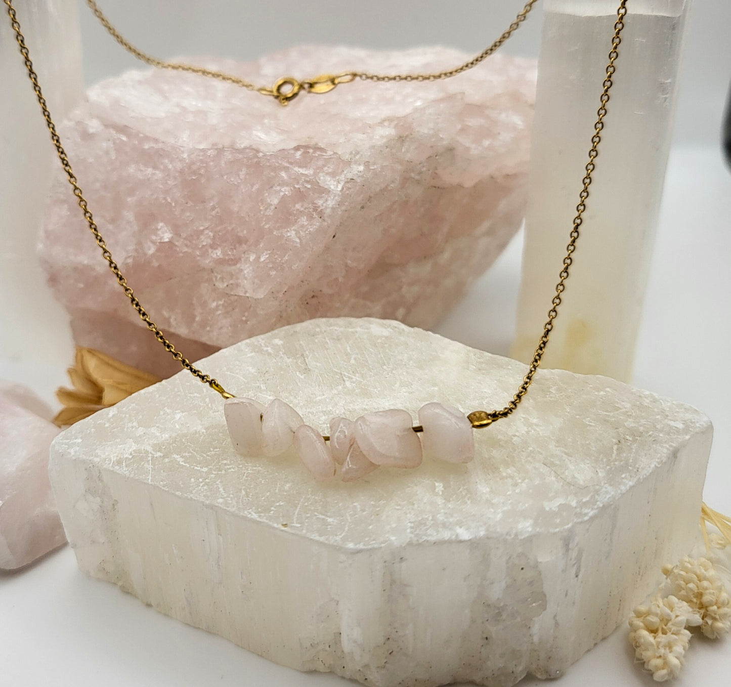Love necklace - rose quartz