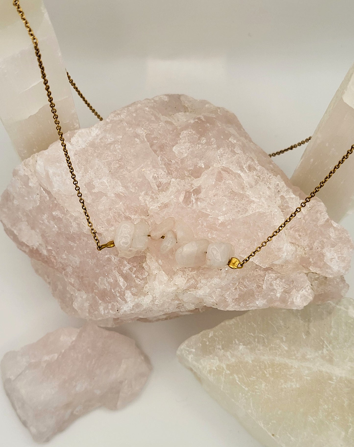 Love necklace - rose quartz