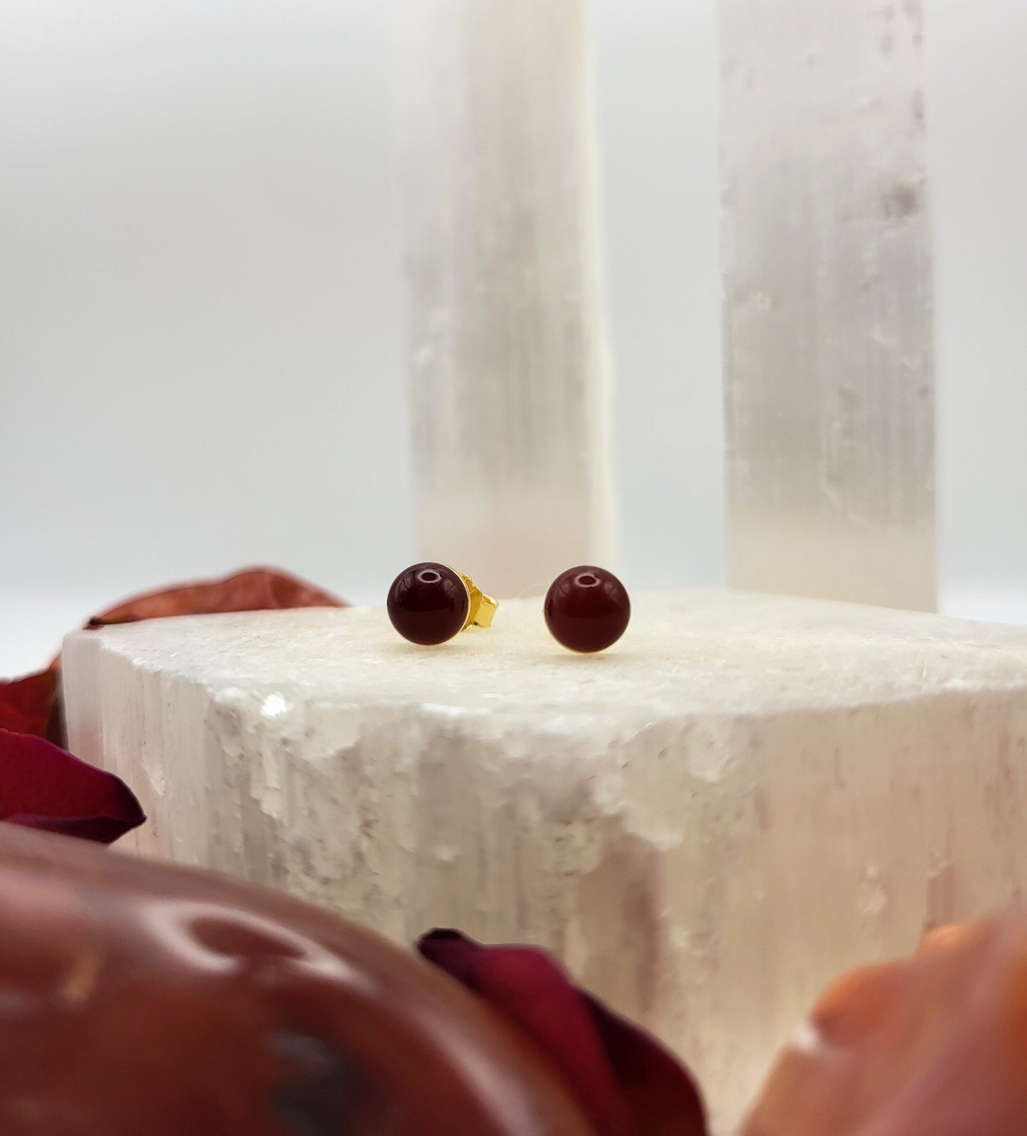 Karneol Dot-Ohrstecker