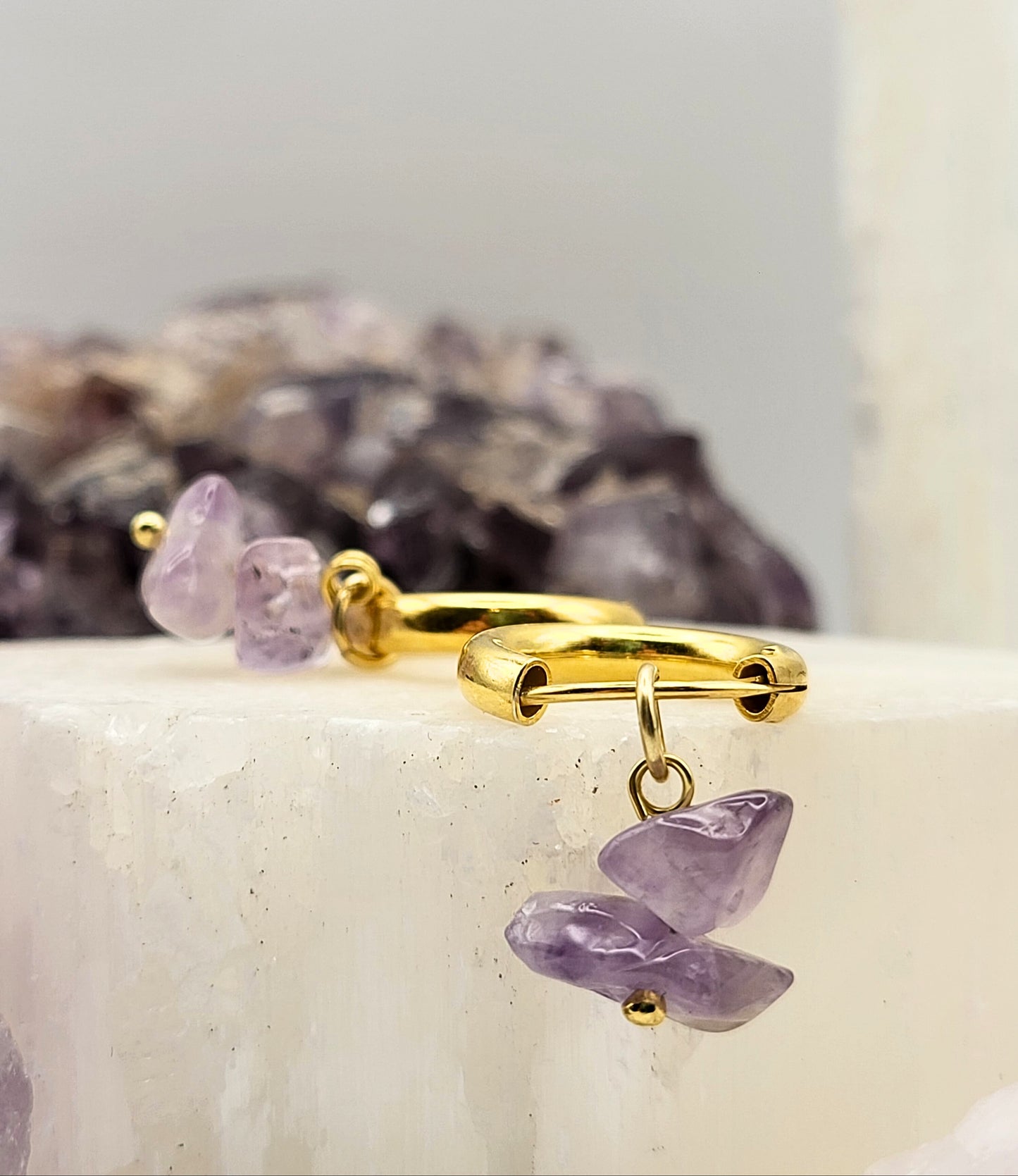 Amethyst Hoop Ohrringe