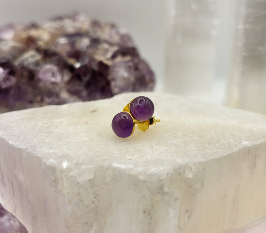 Amethyst dot earrings