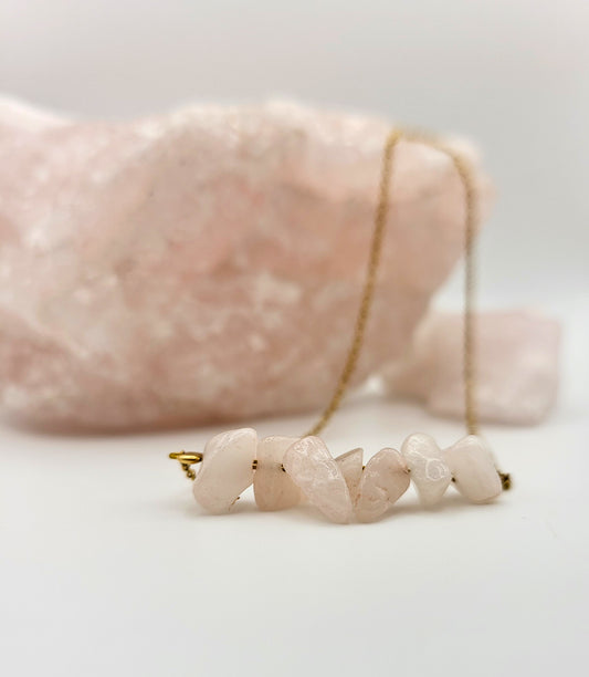 Love necklace - rose quartz
