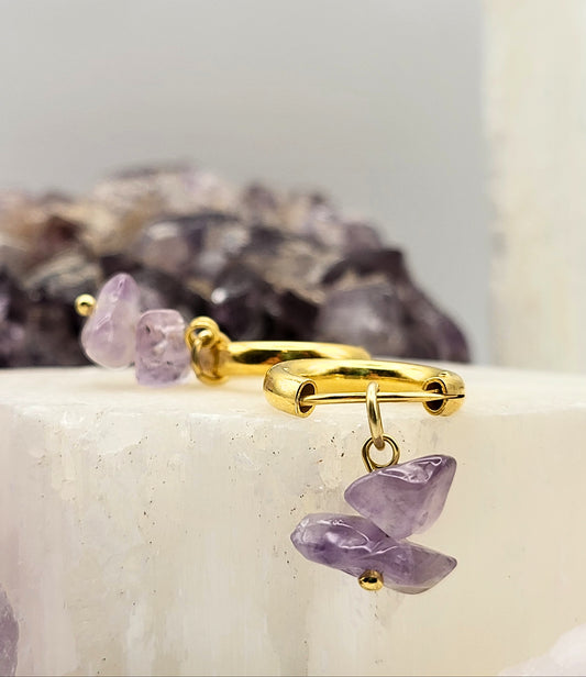 Amethyst Hoop Earrings
